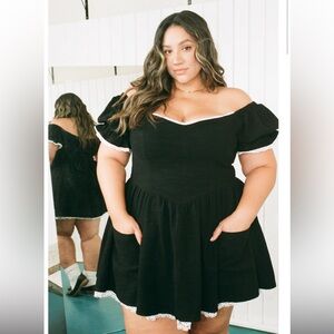 Fashion Brand Company French Virgin Thick Linen Mini Dress 1X